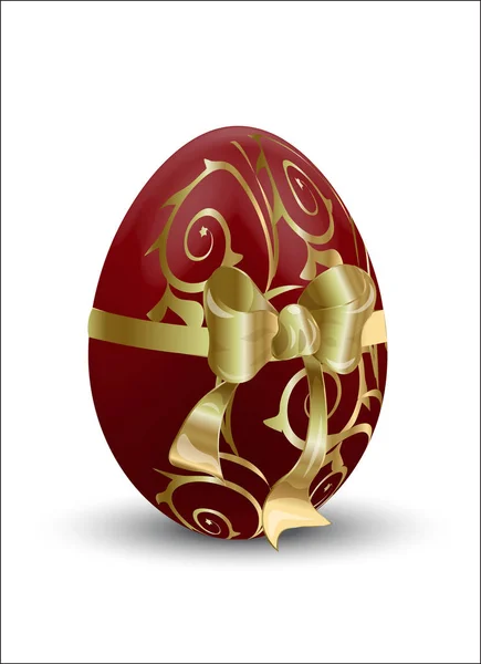 Oeuf rouge de Pâques — Image vectorielle