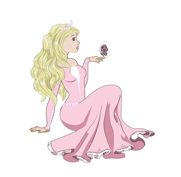 Hada hermosa la princesa — Vector de stock