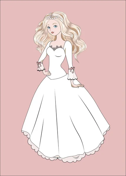 Hermosa princesa de moda — Vector de stock