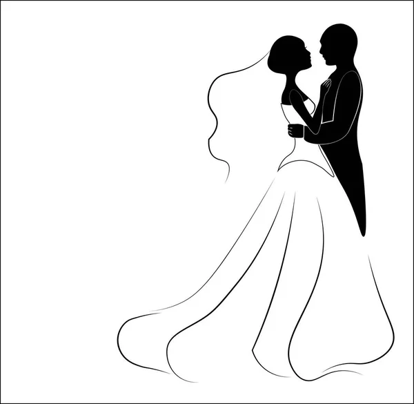 新郎和新娘 — 图库矢量图片