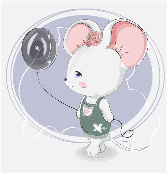 Balonlu küçük kız fare