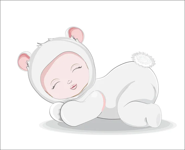 ทารกแรกเกิดนอนหลับทารกน้อยหวาน — ภาพเวกเตอร์สต็อก