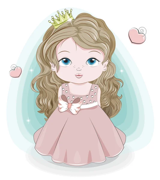 Prinses baby meisje — Stockvector