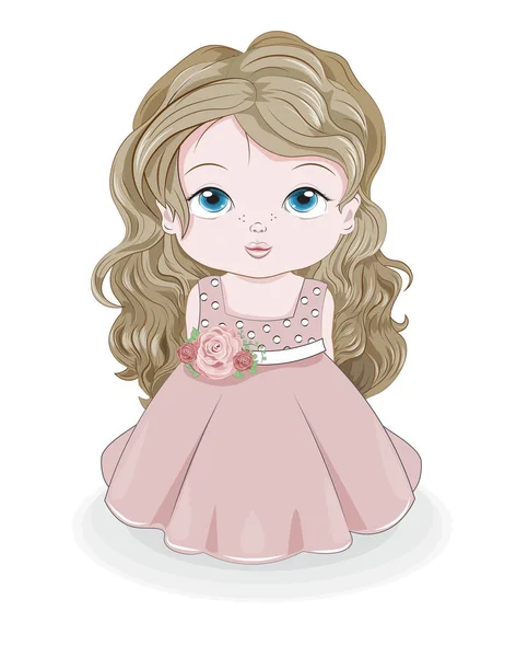 Princesa bebé niña — Vector de stock