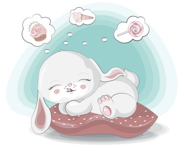 Beyaz bir tavşanın tatlı rüyaları