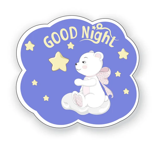 Baby beer goede nacht sticker — Stockvector