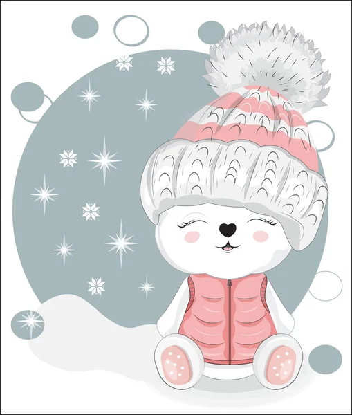 ฤดูหนาวหมีเท็ดดี้ — ภาพเวกเตอร์สต็อก