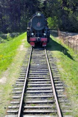 Demiryolu tren siyah vintage buhar powered