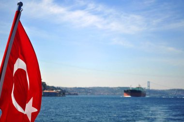 Boğaziçi suyolu feribot float ön Türk bayrağı ile