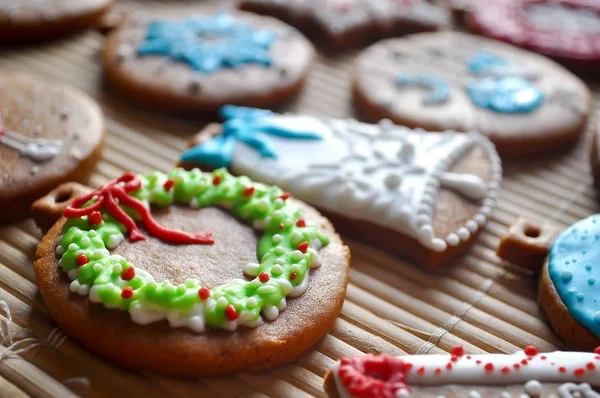 Vánoční perník cookies Domácí pečení ingredience — Stock fotografie