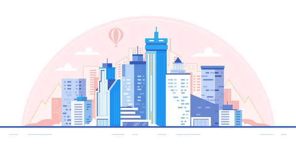 City skyline background. Buildings silhouette. Urban landscape for animation vector illustration Royalty Free Stock Illustrations