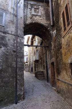 Scanno, İtalya - 12 Ekim 2019: Scanno Abruzzese kasabası
