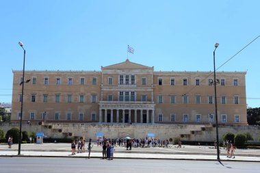 Atina, Yunanistan - 20 Temmuz 2019: Yunan parlamentosunun merkezi