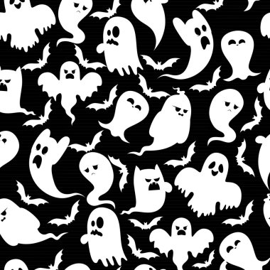 Çizgi Film ürkütücü hayalet ve yarasalar karakter kümesi