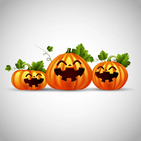 Három vicces halloween-tök — Stock Vector