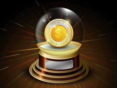 Altın sikke ve dolar işareti ile parlak top