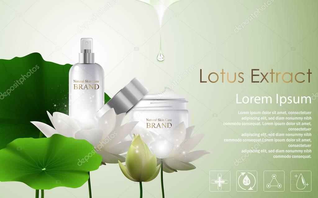 Lotus cosmetic ads template and moisturizing cosmetic products