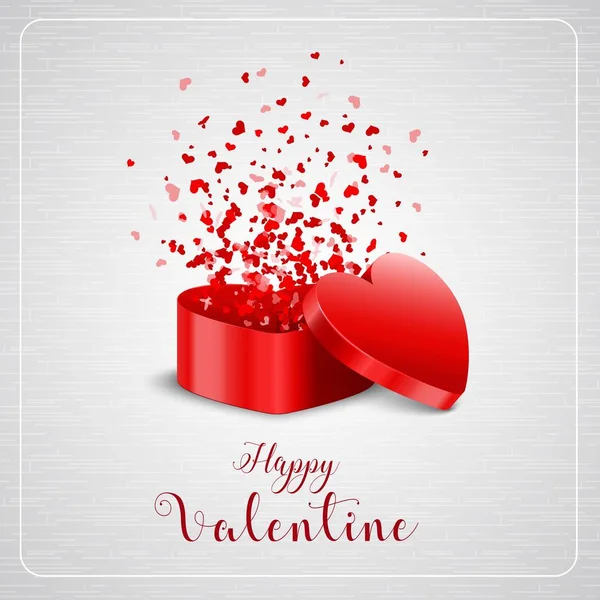 З днем Святого Валентина і відкритим серцем подарунок — стоковий вектор
