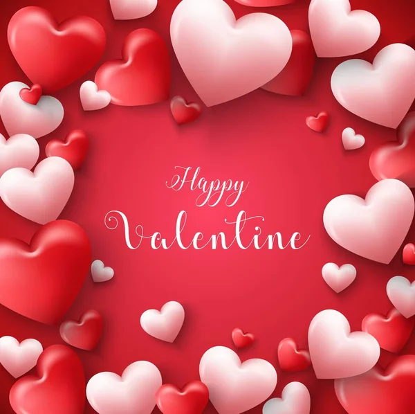 Šťastný valentines den pozadí s srdce bublina v červeném pozadí — Stockový vektor