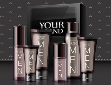 Kozmetik paket kutu ile gerçekçi farklı türleri