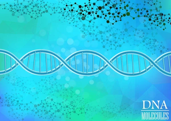 Modelo de DNA em fundo azul —  Vetores de Stock