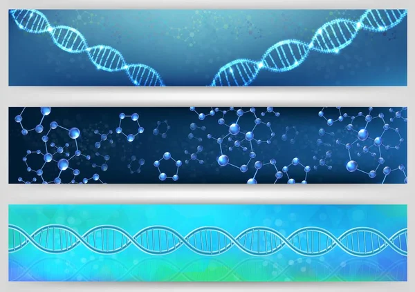 Dna 및 분자 배너 개념 — 스톡 벡터