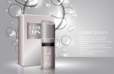 Paket kutu ile gerçekçi Kozmetik Şişeler