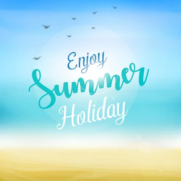 夏のビーチでの休日をお楽しみください。 — ストックベクタ