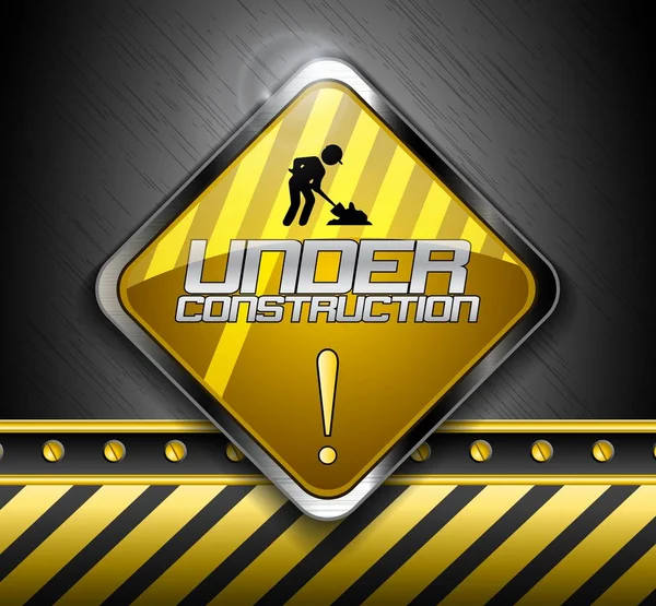 Under construction road sign — Stock Vector