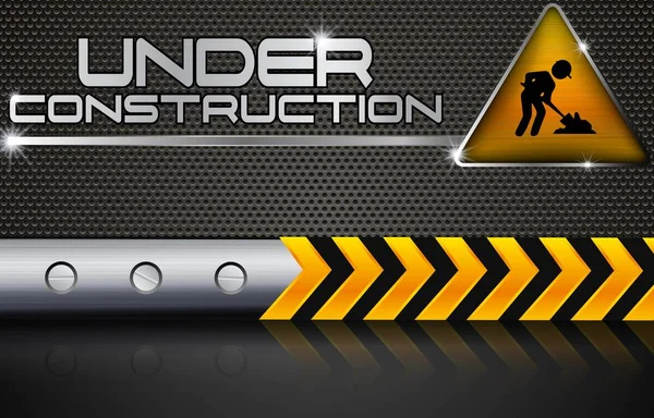 Under construction with road sign — Stock Vector