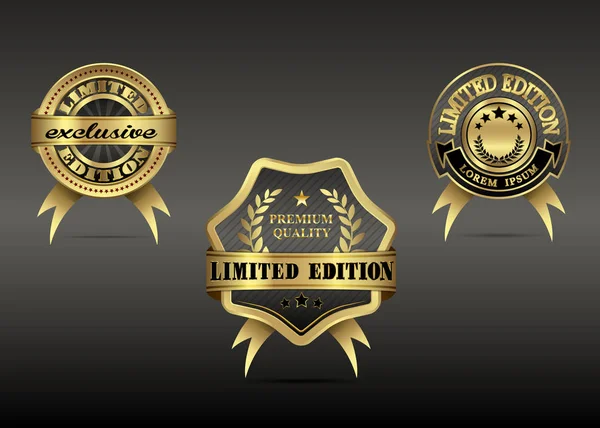 Conjunto de oro de lujo de edición limitada — Vector de stock