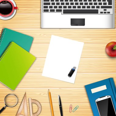 İş ofis ve işyeri üst arka plan görüntüleme