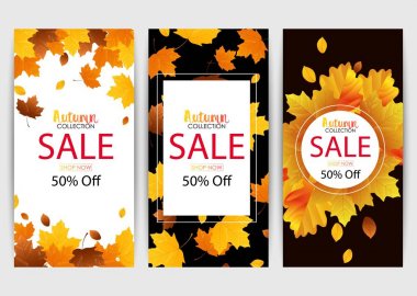 Sonbahar satış afiş şablon