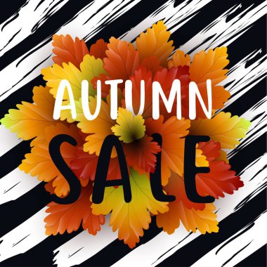 Sonbahar satış flyer şablonu yazı ile