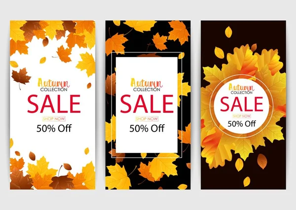 Sonbahar satış afiş şablon