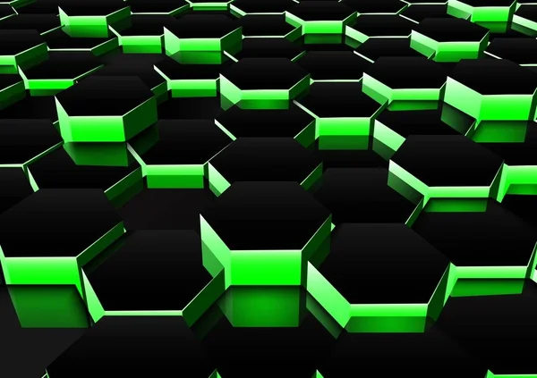 Fundo hexagonal verde escuro —  Vetores de Stock