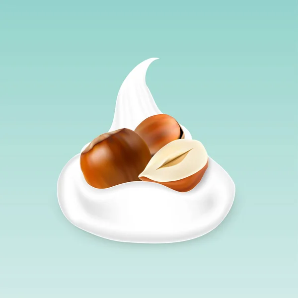 Орешки с йогуртом — стоковый вектор