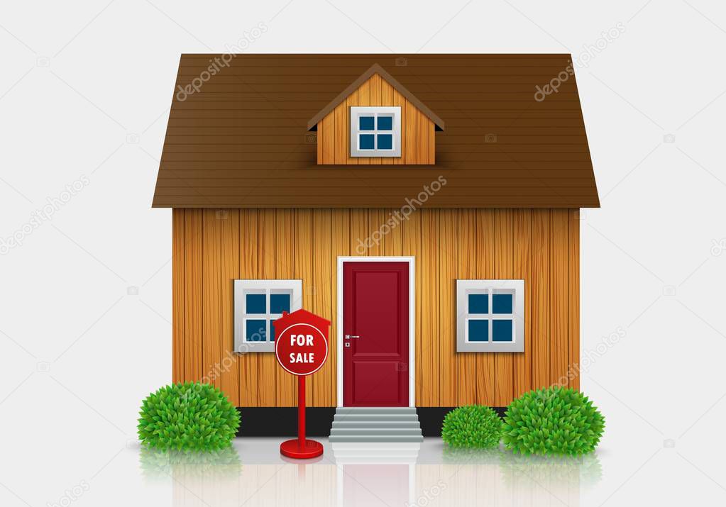 Vector illustration of House for sale