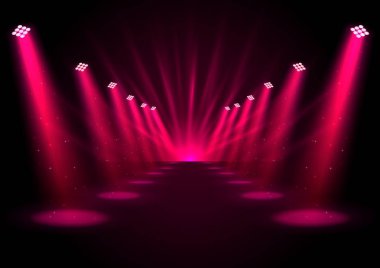 Vektör çizim Glowing pembe projektör