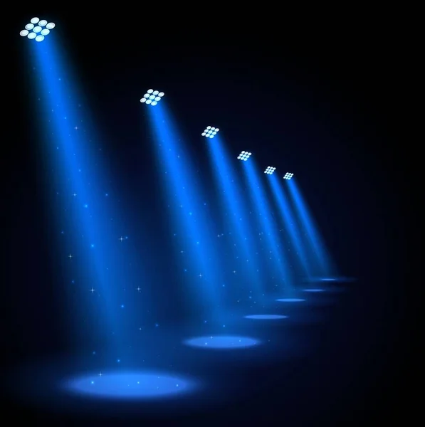 輝く青いスポット ライトのベクトル イラスト — ストックベクタ