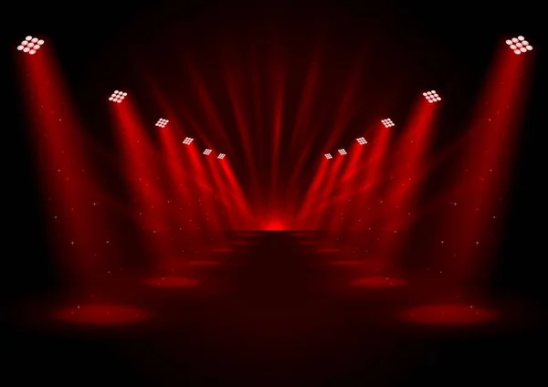 輝く赤いスポット ライトのベクトル イラスト — ストックベクタ