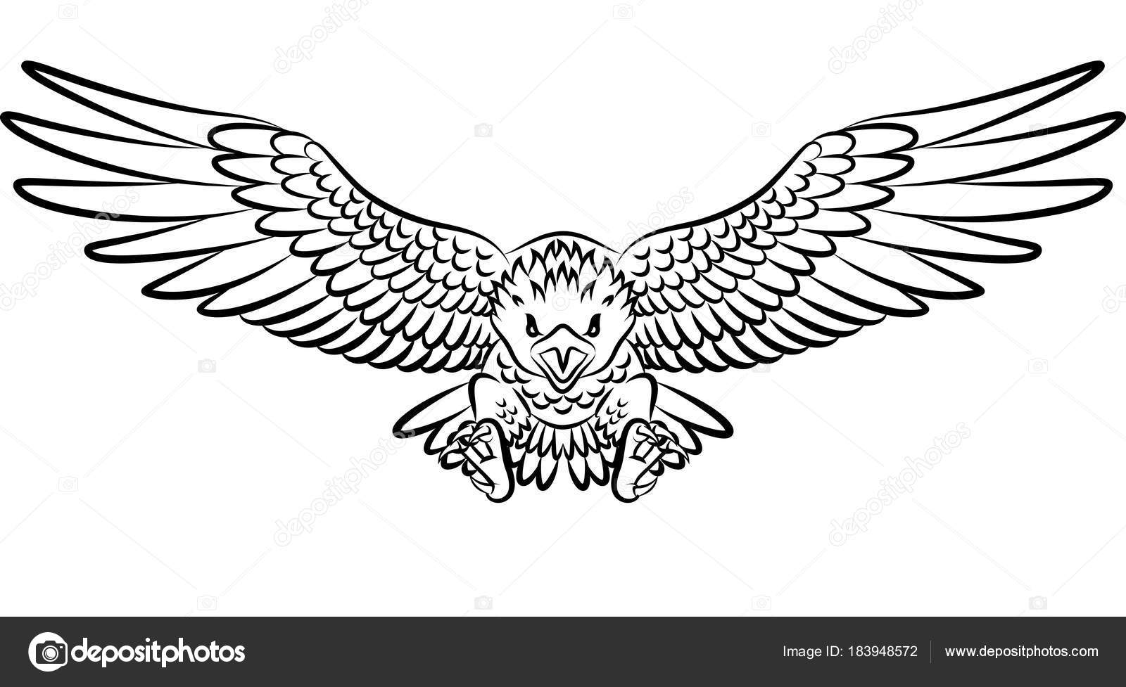 Vector Illustration Tribal Eagle Tattoo Isolated White Background Stock  Illustration by ©artnovi #183948572