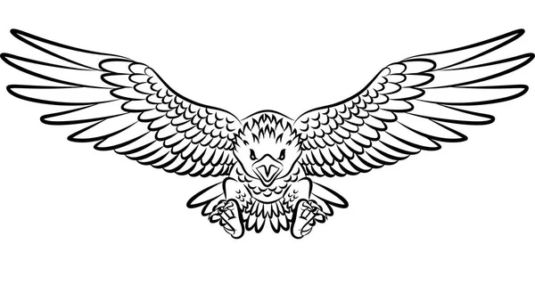 Vektorillustration Tribal Eagle Tattoo Isolerade Vit Bakgrund — Stock vektor