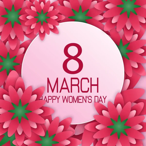 Ilustración Vectorial Del Día Internacional Mujer Marzo Tarjeta Felicitación Floral — Vector de stock