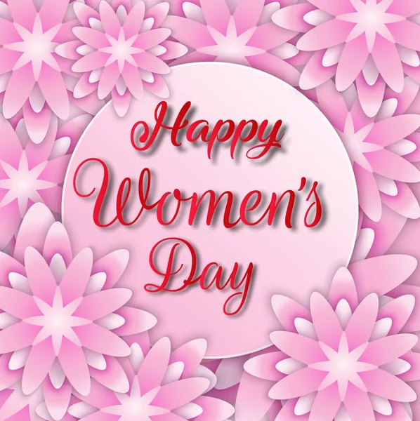 Illustration Vectorielle Journée Internationale Des Femmes Heureuses Mars Carte Vœux — Image vectorielle