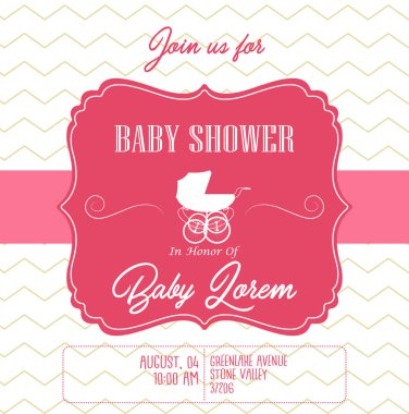 Bebek duş davetiye vektör çizim