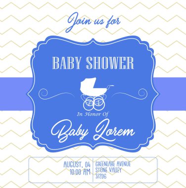 Bebek duş davetiye vektör çizim