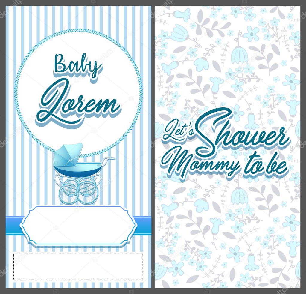 Vector illustration of Baby Shower invitation card template