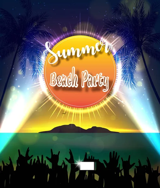 Ilustración Vectorial Verano Beach Party Flyer Design — Vector de stock