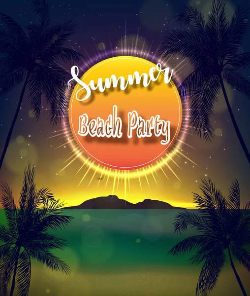 Ilustração Vetorial Summer Beach Party Flyer — Vetor de Stock